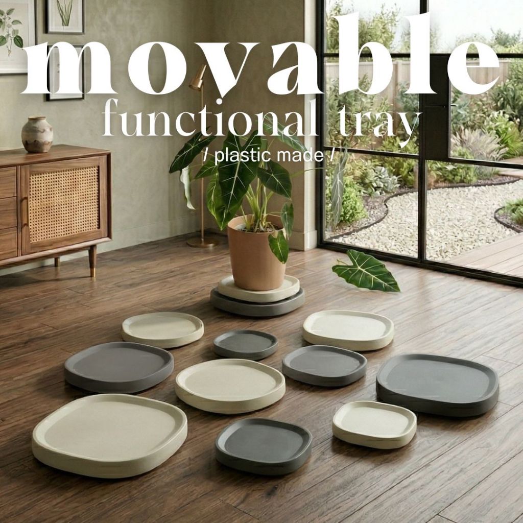 Movable Functional Plant Pot Tray with Wheels | Big Planters Heavy Duty ...