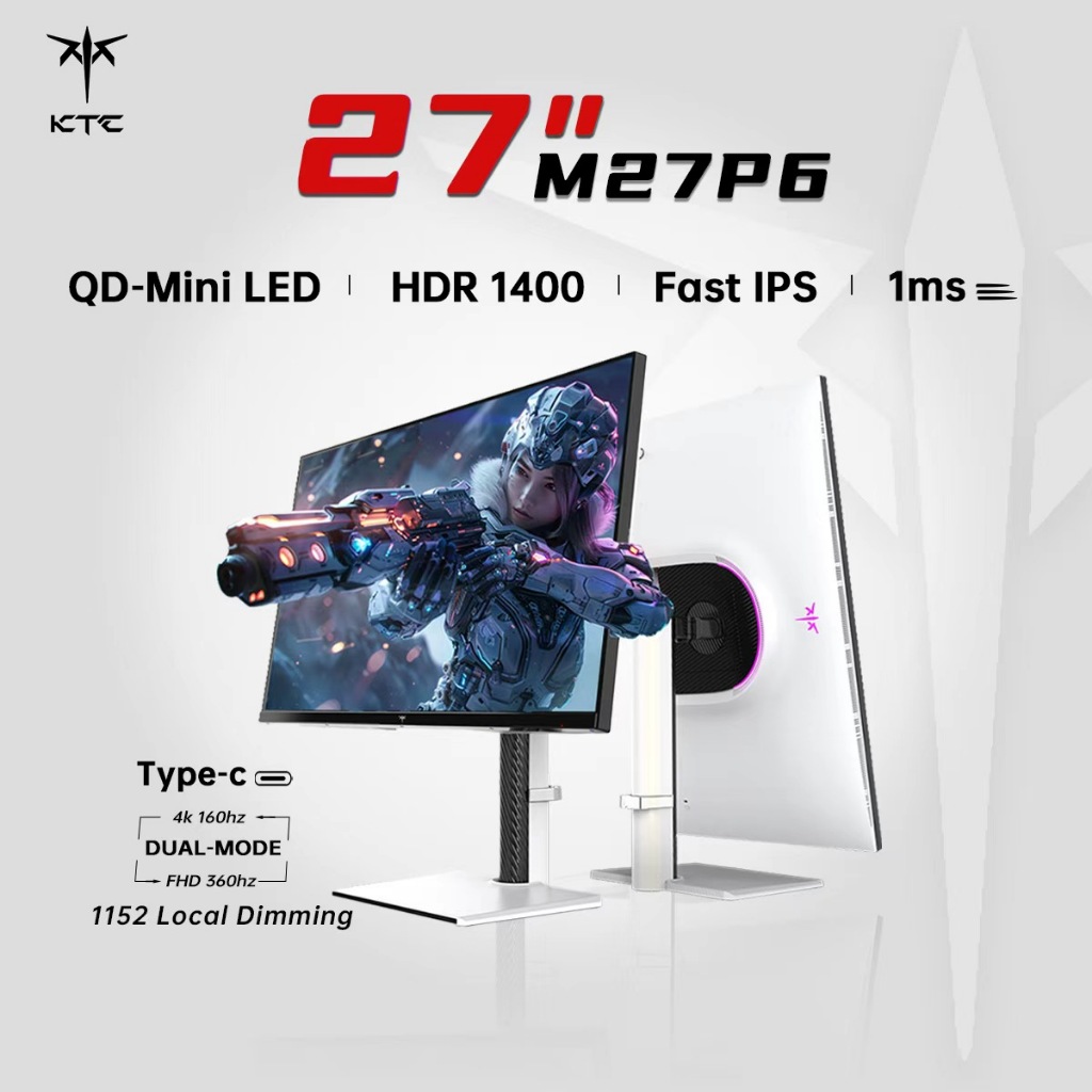 KTC 27″ 4K Mini LED HDR1400 Gaming Monitor 4K160Hz Switch FHD320Hz