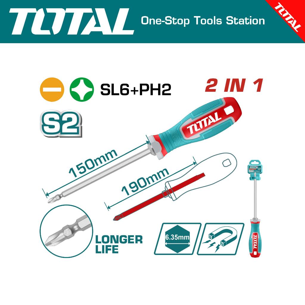TOTAL 2 In 1 screwdriver set THT250266 | Shopee Singapore