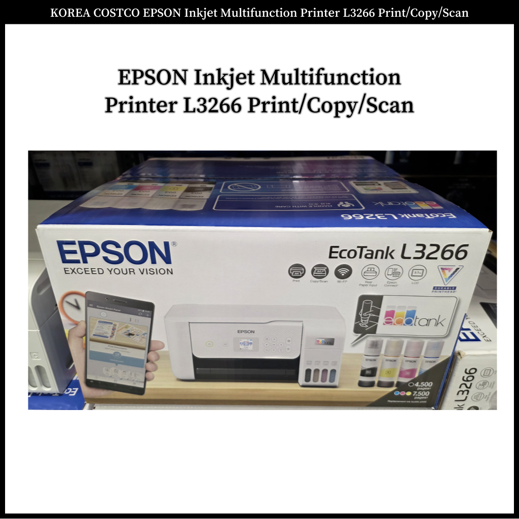 KOREA COSTCO EPSON Inkjet Multifunction Printer L3266 Print/Copy/Scan ...
