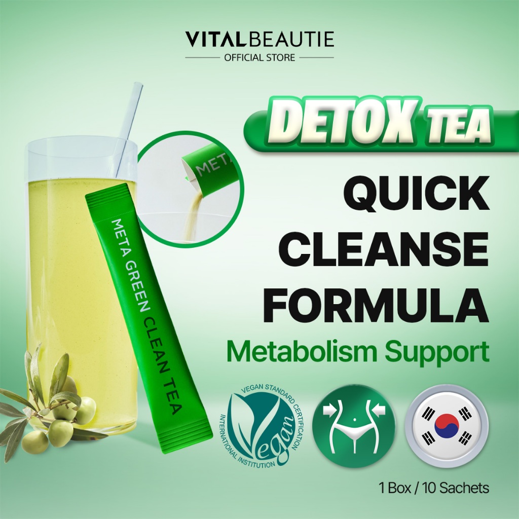 [VITALBEAUTIE] MetaGreen Clean Tea | Vegan-certified Detox Tea with ...