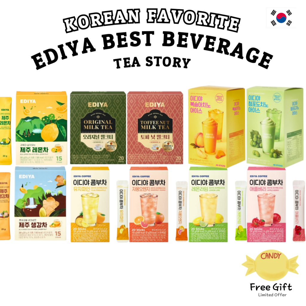 [EDIYA] Best Korean Beverage Sampler | 10 Types | 5 Sticks Each ...