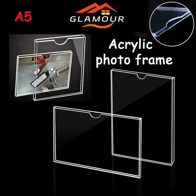 [SG] Acrylic Photo Frame No-Drill Wall Display A5 Wall Mounted Acrylic ...