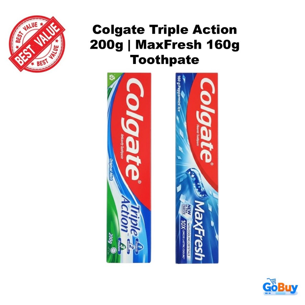Colgate Triple Action Toothpaste 200g | MaxFresh Toothpaste 160g | Mix ...