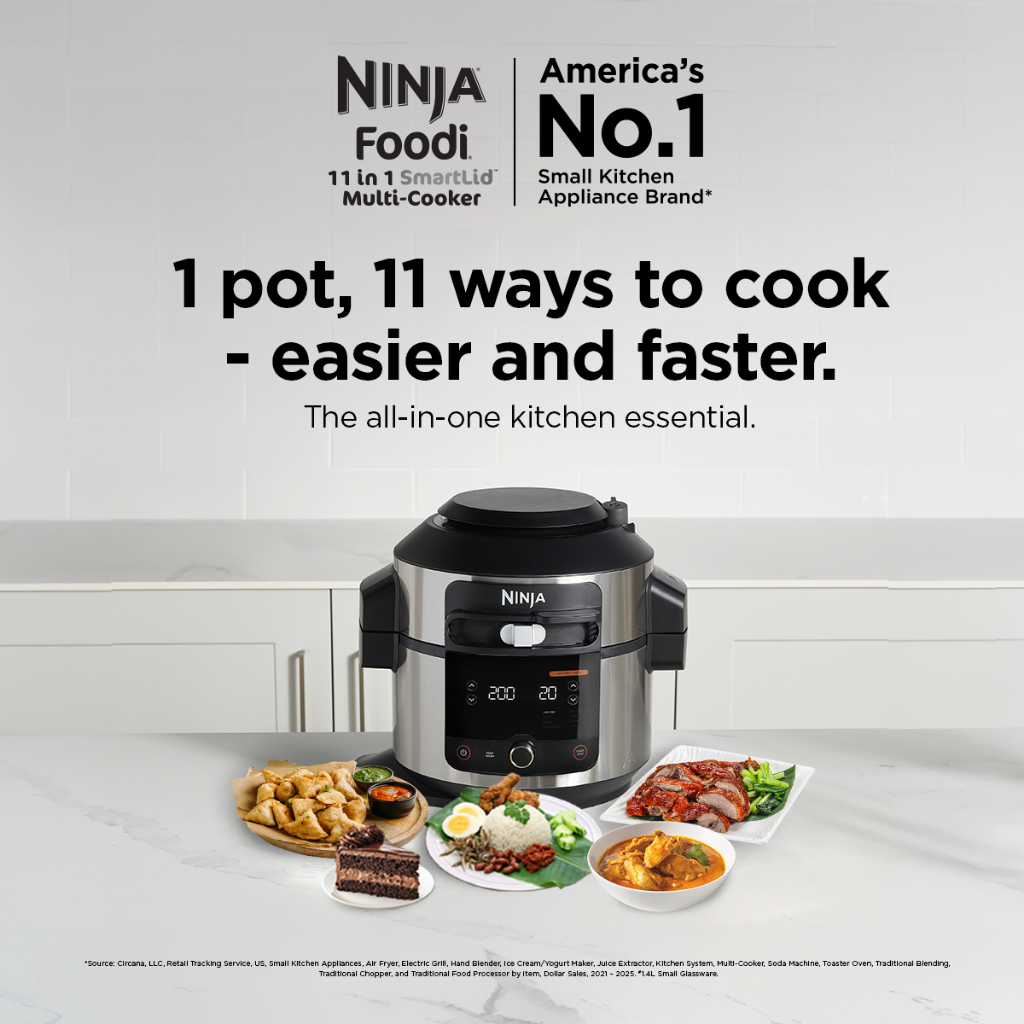 Ninja Foodi 11 in 1 SmartLid Multi cooker in one pot with 6L
