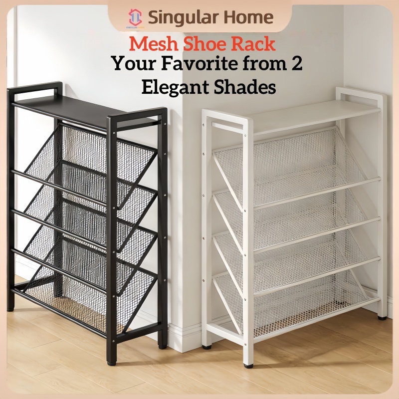 Shoe Rack 3/4/5 Layers Metal Mesh Shoe Rack Organizer Heavy Duty Metal ...