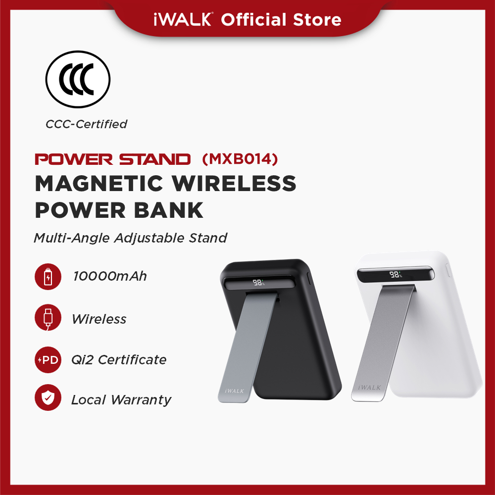 iWALK PowerStand 10000mAh Magnetic Wireless Powerbank with Adjustable ...