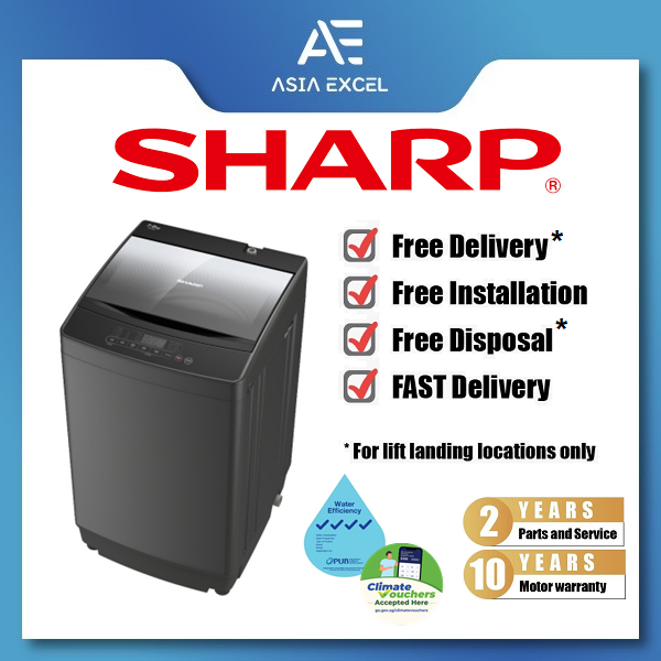 SHARP ES-G70G2 7KG 4 TICK DARK GREY TOP LOAD WASHING MACHINE | Shopee ...