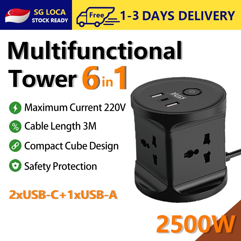 Multi-Function Conversion Plug Tower Extension Socket with USB+Type C ...