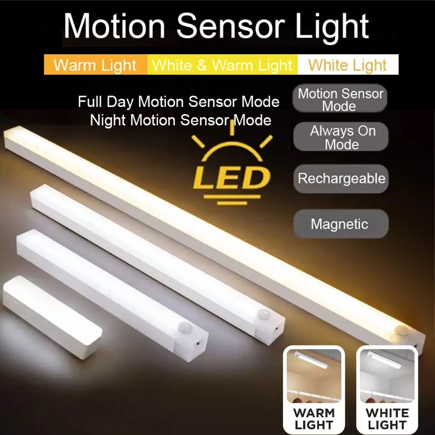 (SG STOCK) Wireless Smart Motion Sensor LED Night Type-C Rechargeable ...