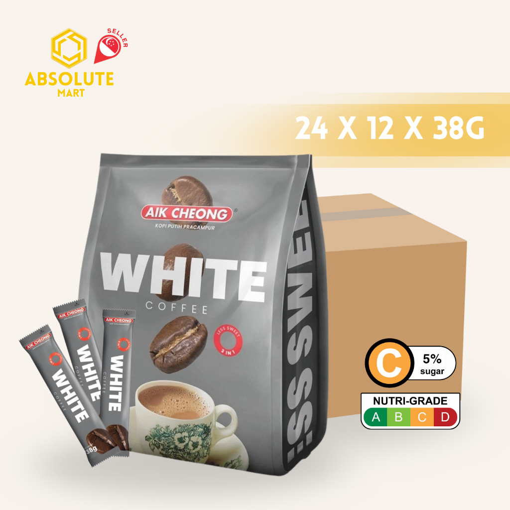 [CARTON] AIK CHEONG White Coffee 3-IN-1 Less Sweet 24 X 12 X 38G ...