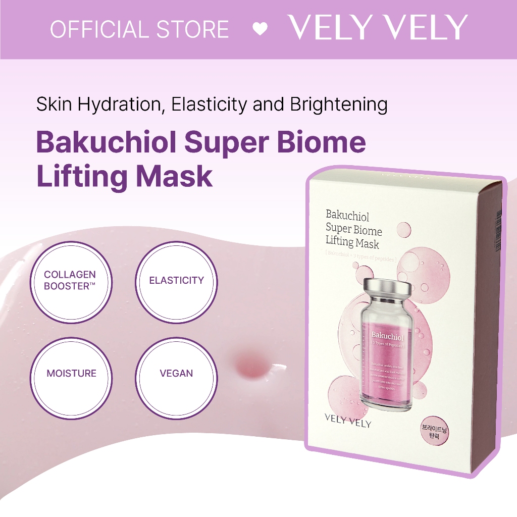 [VELY VELY] Bakuchiol Super Biome Lifting Mask 10 sheets(Sets), Vegan ...