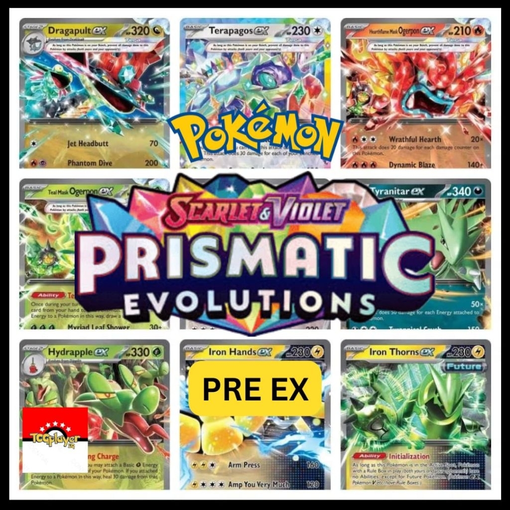 SV PRE Prismatic Evolutions Double Rare EX Hearthflame Wellspring  Cornerstone Dragapult Lucario Terapagos | Shopee Singapore