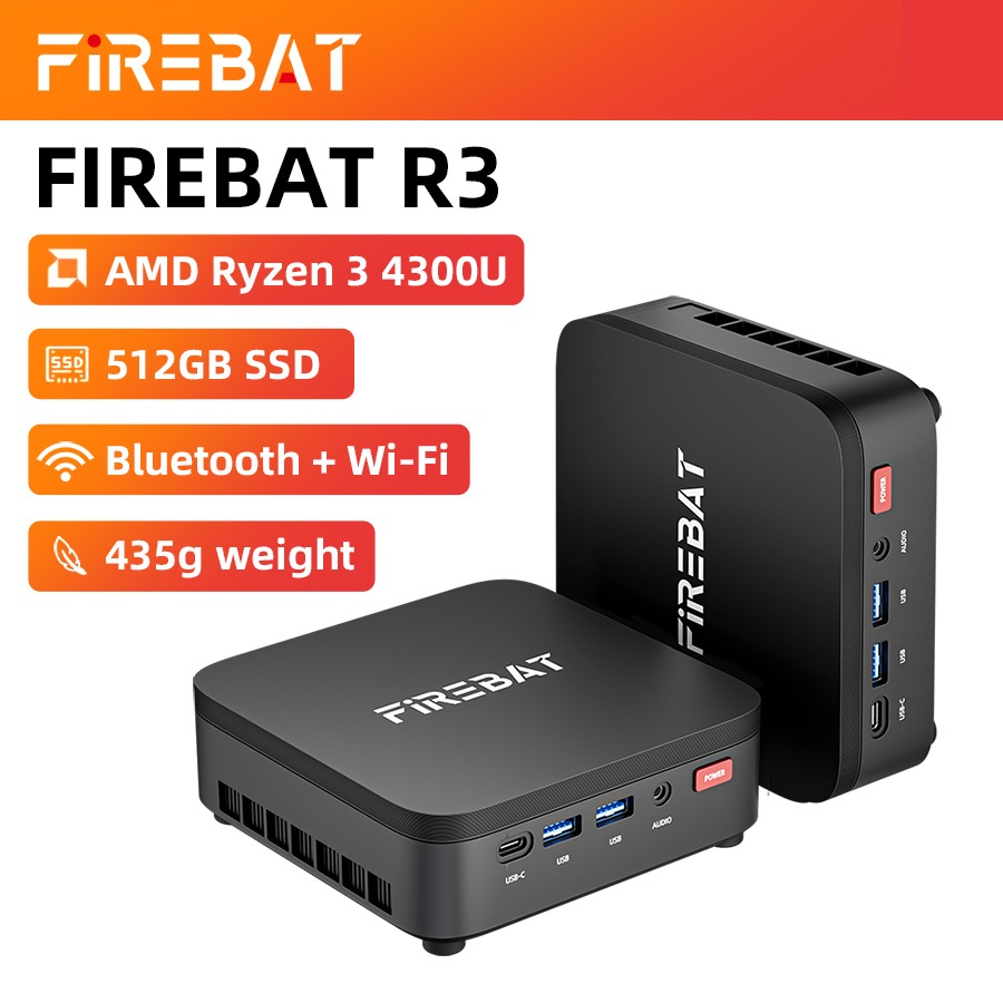 FIREBAT R3 NEW Mini PC AMD Ryzen3 4300U / AMD Ryzen5 7430U Windows 11 ...