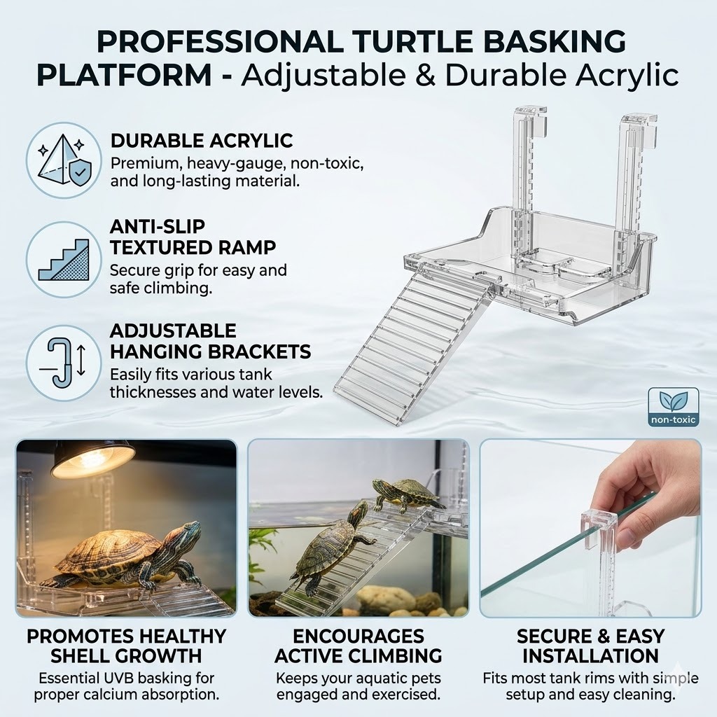 SG READY STOCK l Turtle Tank Platform Aquatic Reptile Basking Platform ...