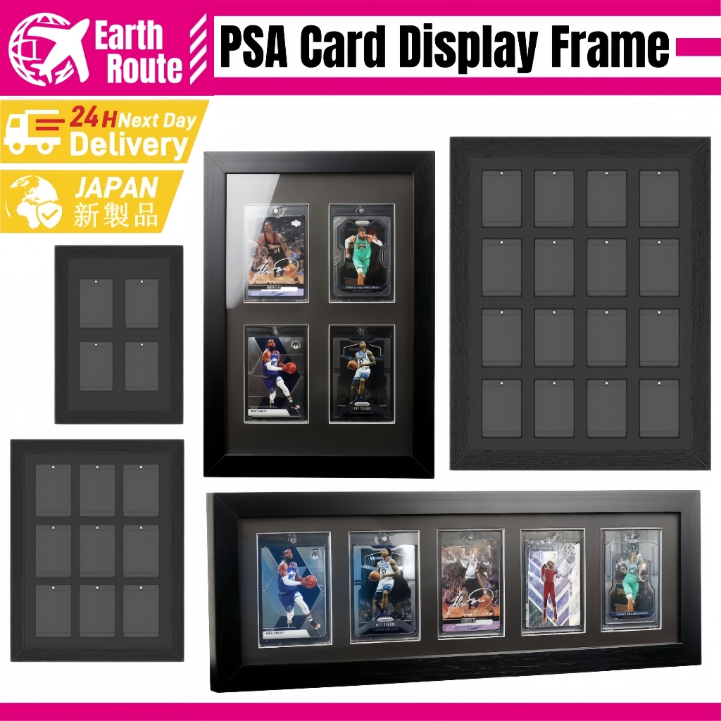 PSA Graded Card Display Frame 16-Slot Wooden Wall Mount Trading Card ...