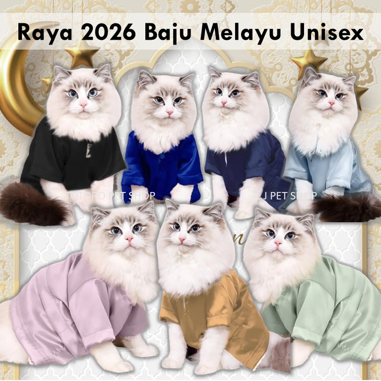 Premium Cat Raya Clothes 2026 - Unisex Baju Raya Kucing - Dog Clothes ...