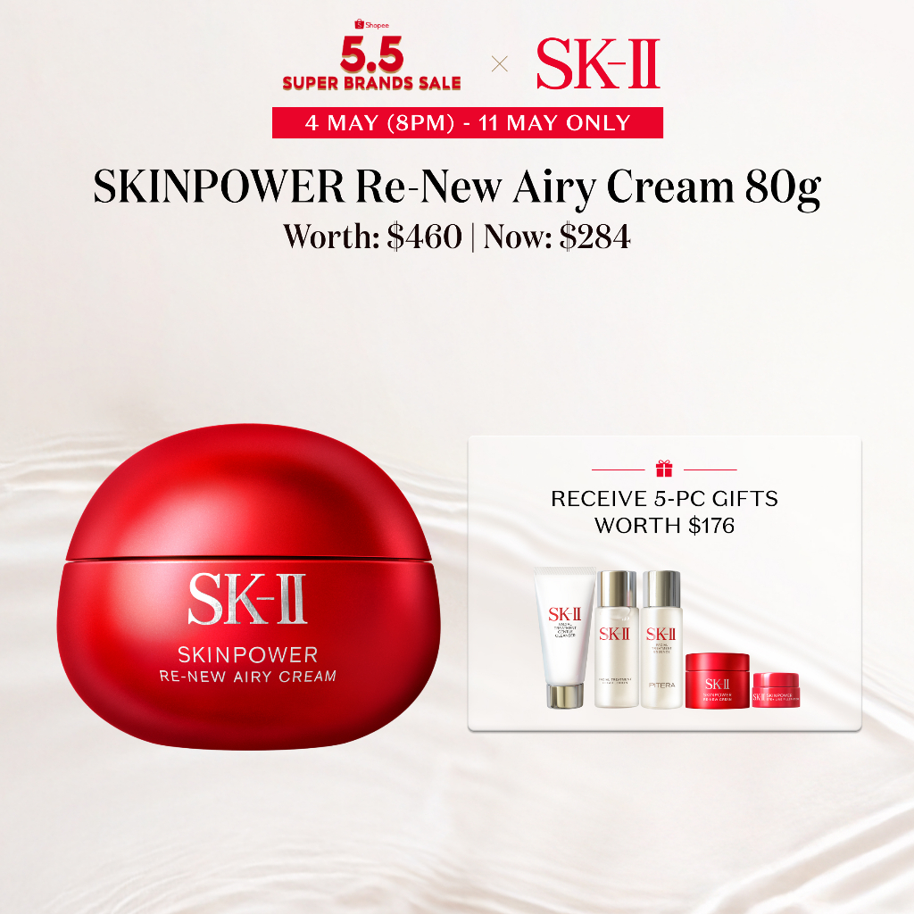 SK-II SKINPOWER RE-NEW CREAM 80g 2個セット 5.5 Exclusive] SK-II SKINPOWER Re-New Airy Cream 80g Set + Gifts