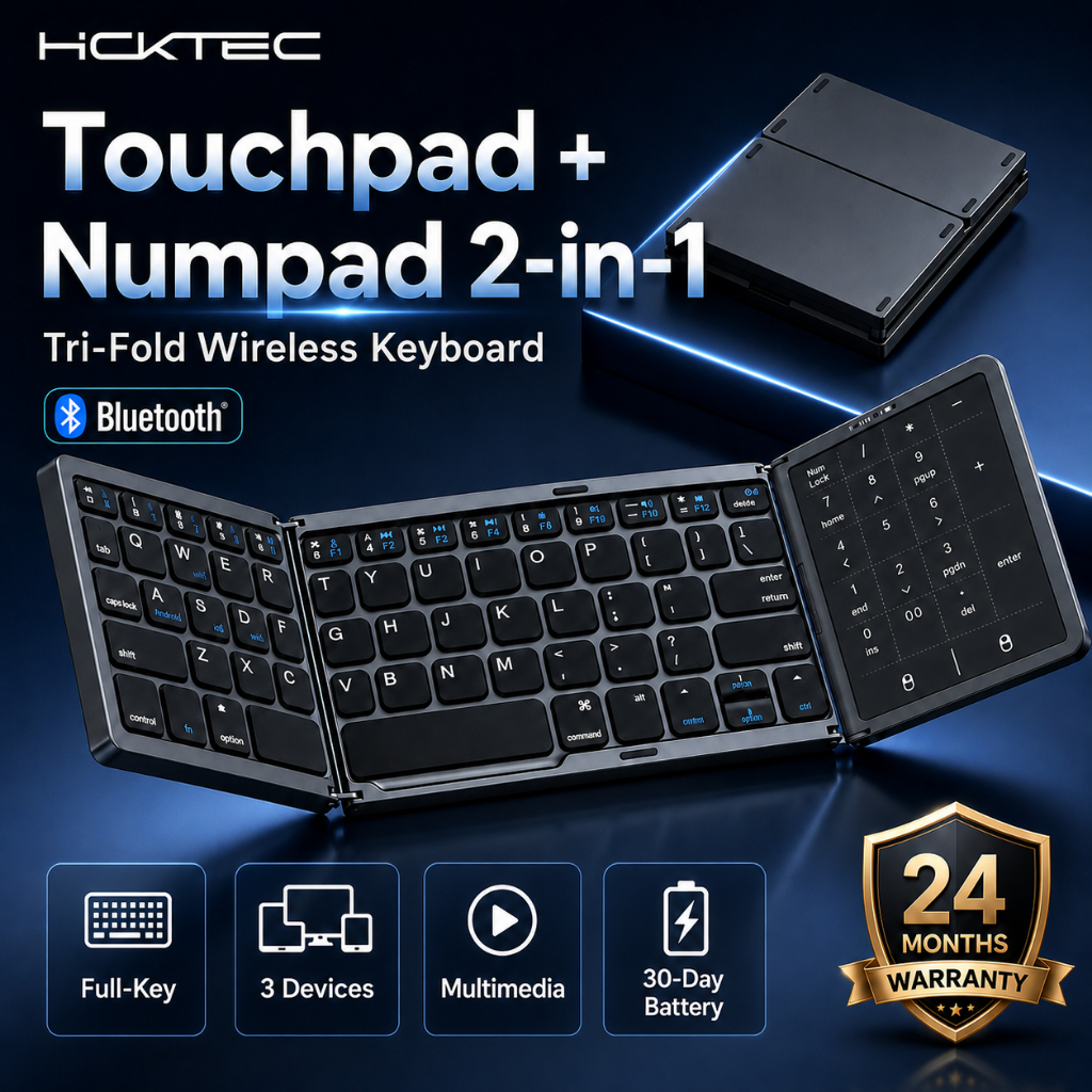 HCK Portable Wireless Foldable Keyboard Bluetooth Business Trip Mini ...