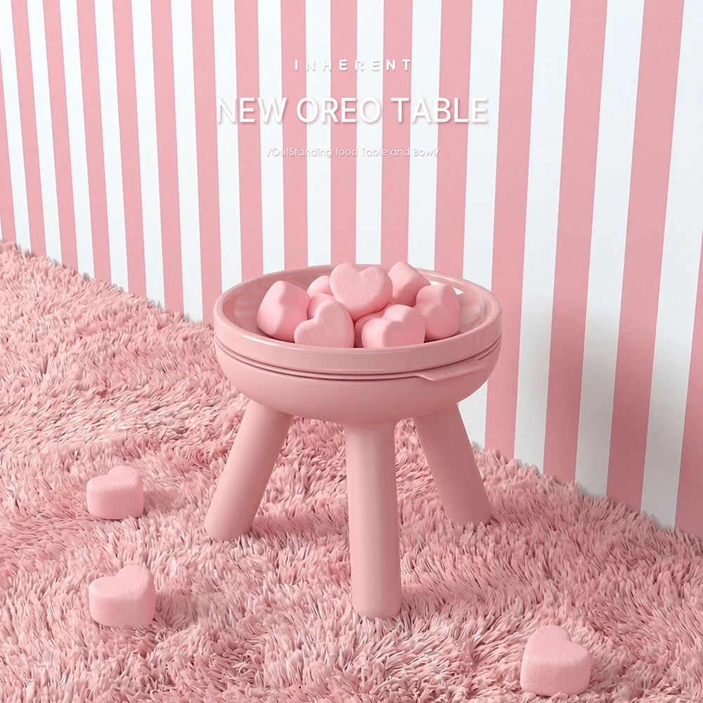 [INHERENT] Pet Food Bowl New Oreo Table (Black, White, Lemon,New Pink ...