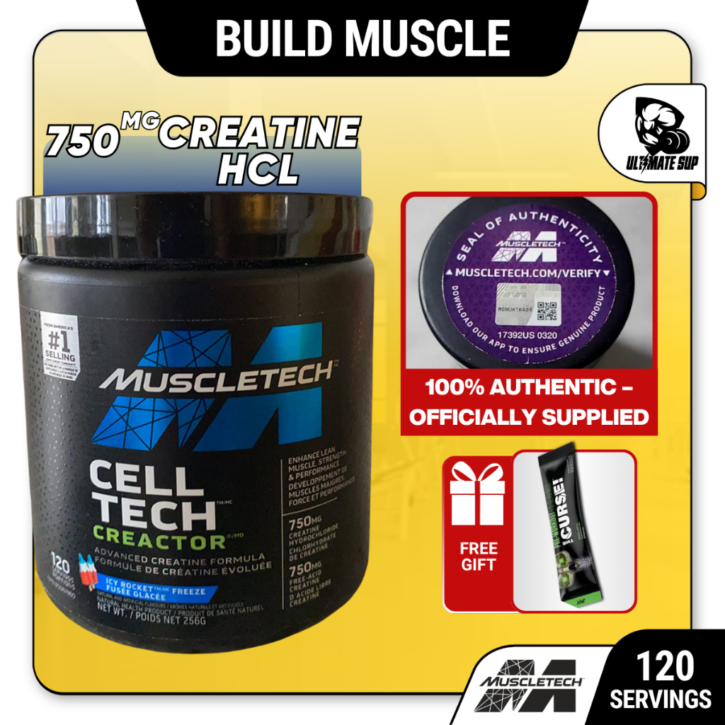 MuscleTech Cell Tech, Creatine HCI, Free-Acid Creatine, Increase ...
