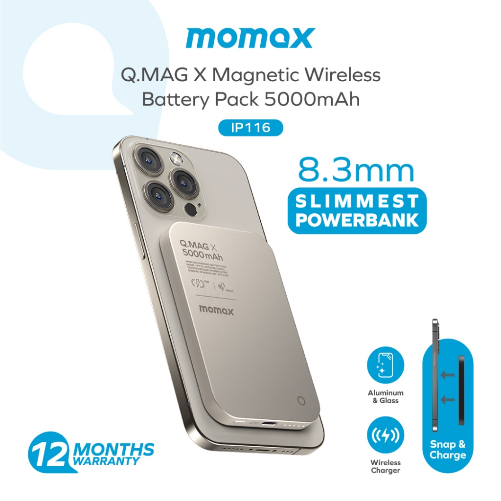 CCC Certified] Momax 116A / 129 Qi2 Q.Mag X 5,000mAh 15W Magnetic