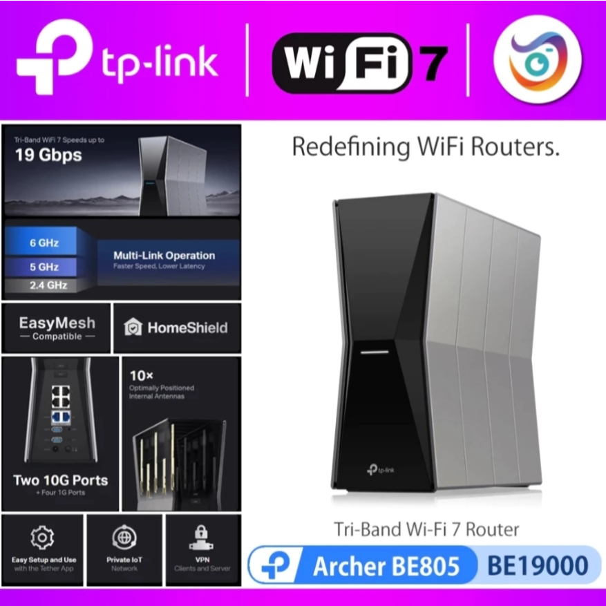 TP Link archer be805 Wi-Fi 7 BE19000