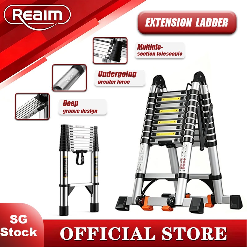 Reaim Telescopic Ladder Foldable Anti-slip Ladder Multi Functional ...