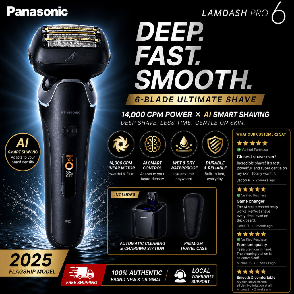 【ダイ 】Panasonic LAMDASH PRO6 ES-L1650U Panasonic LAMDASH PRO 6 Blade Electric Shaver ES-L690U-K