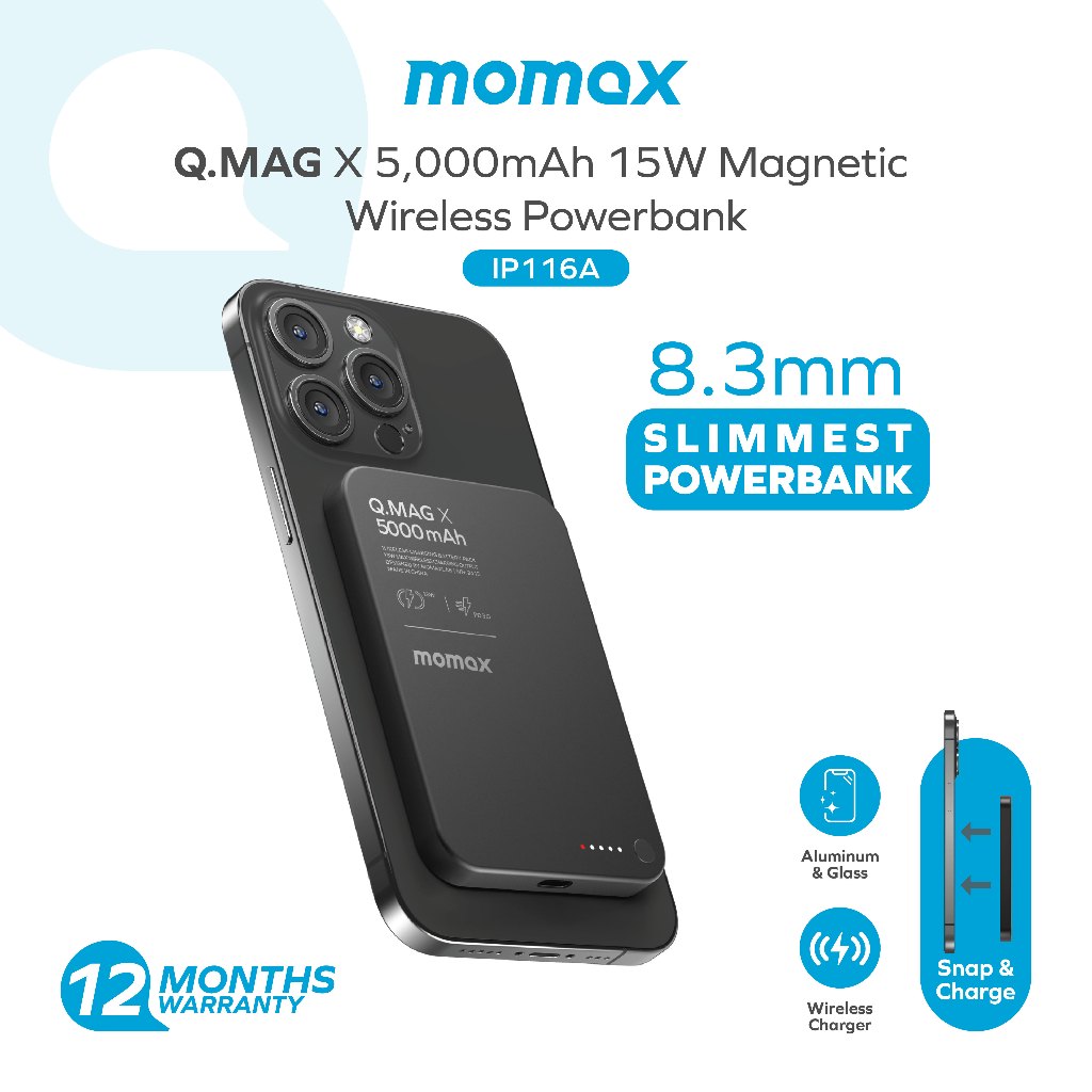 CCC Certified] Momax 116A / 129 Qi2 Q.Mag X 5,000mAh 15W Magnetic