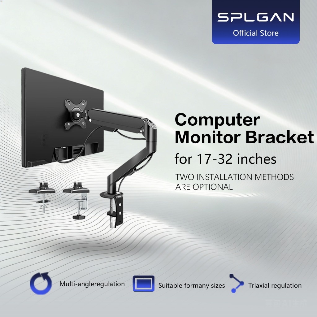 【SPLGAN】 Computer Monitor Stand Adjustable Lifting Telescopic Rotary ...