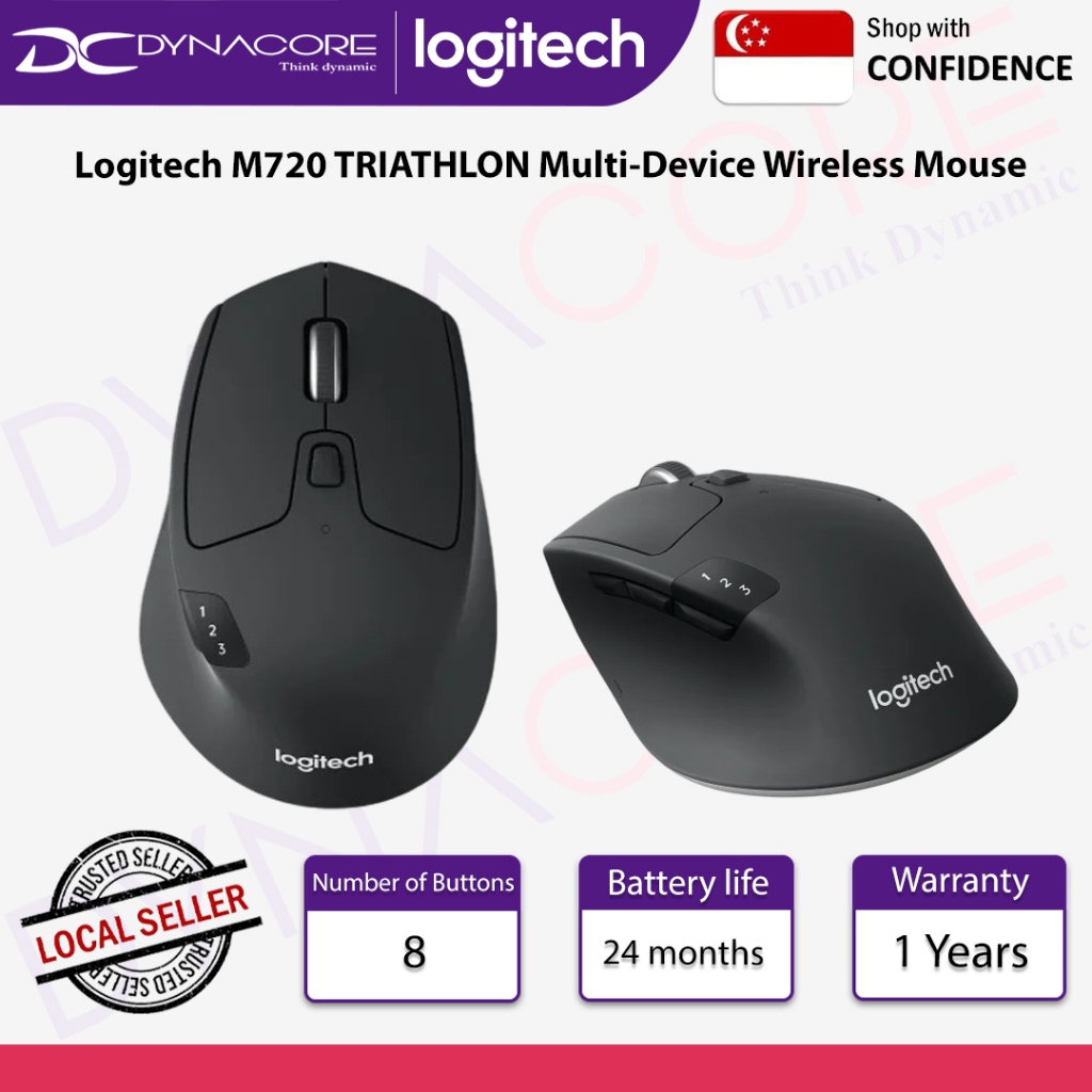 Logitech M720 TRIATHLON Multi-Device Wireless Mouse with Hyper-fast ...