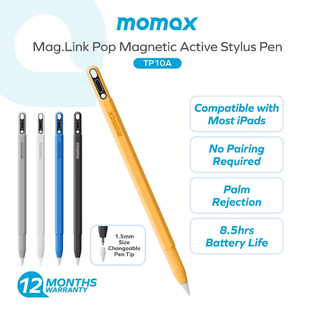 Momax TP10A / TP10 Mag.Link Pop Magnetic Active Stylus Pen | For