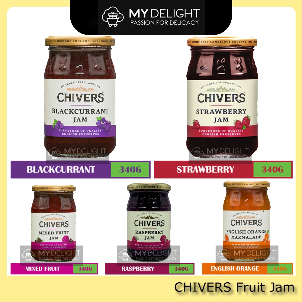 (340g) Chivers Fruit Jam Blackcurrant English Orange Mixed Fruit ...