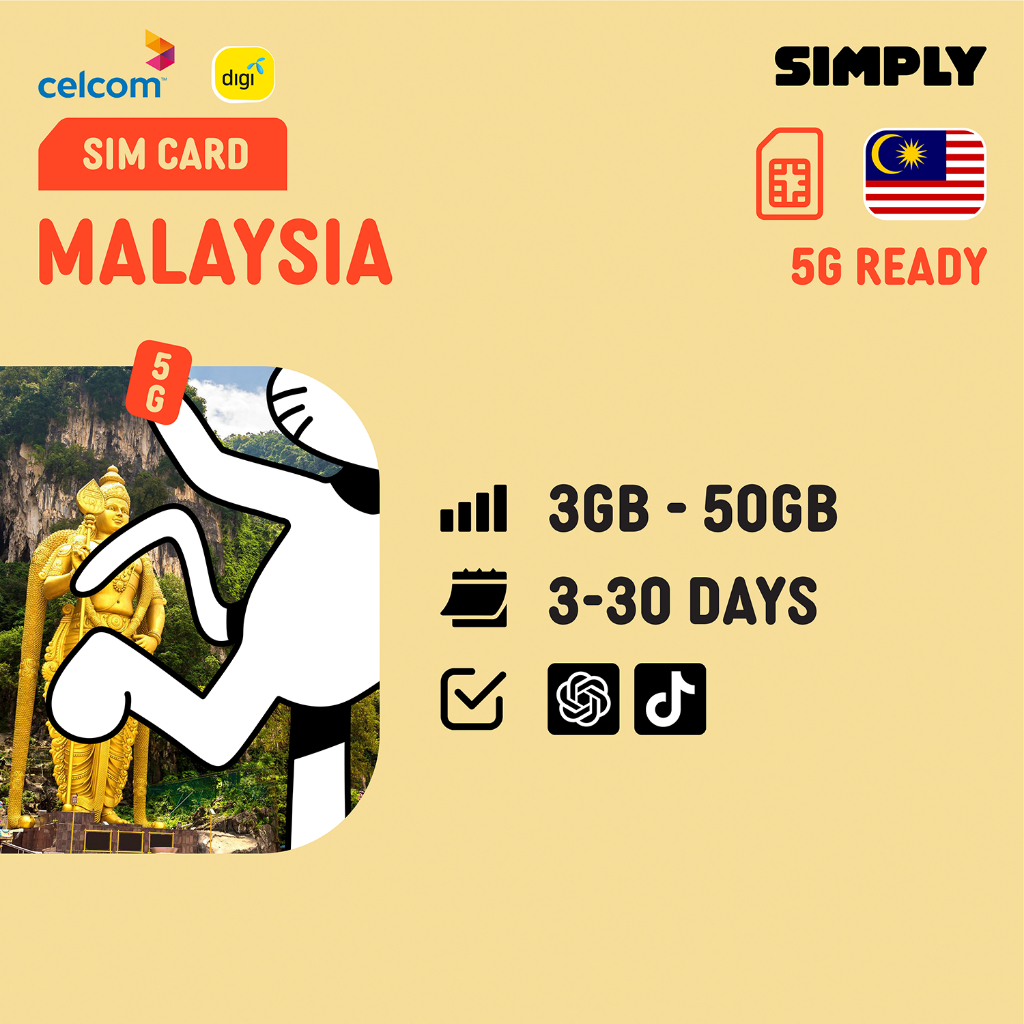 SIMPLY Malaysia | 5 - 30 Days | 3GB - 50GB Data SIM Card | Plug and ...