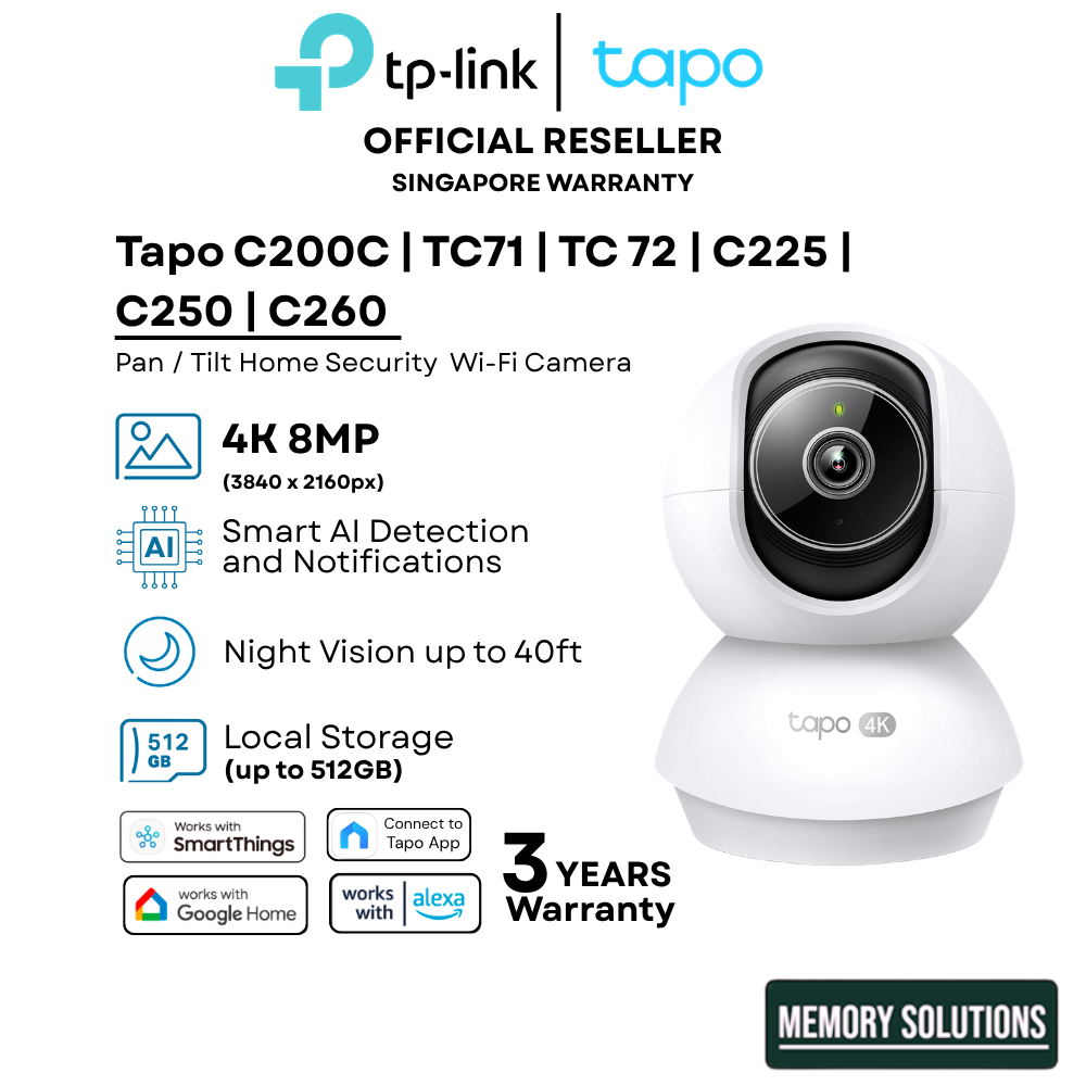 Tapo Camera CCTV IP Camera 360 WIFI 2K QHD TP-Link C200C C211 TC71 TC72 ...