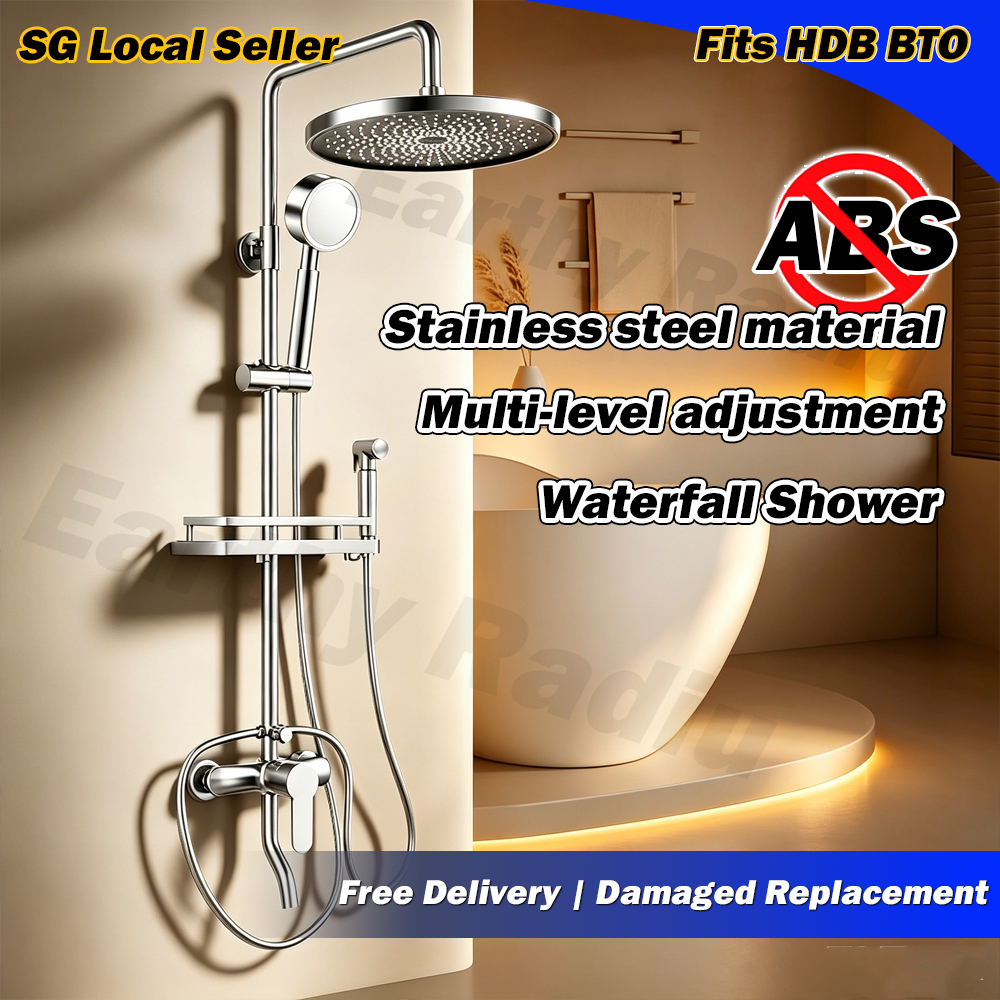 Free Delivery 304 Stainless Steel Waterfall Shower Set 4 Modes ...