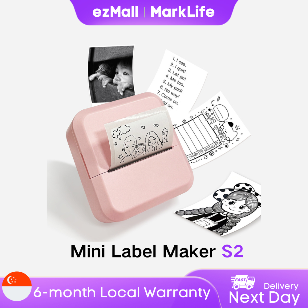 MarkLife S2 Mini Label Maker Support Continuous and Gap Paper Labelling ...