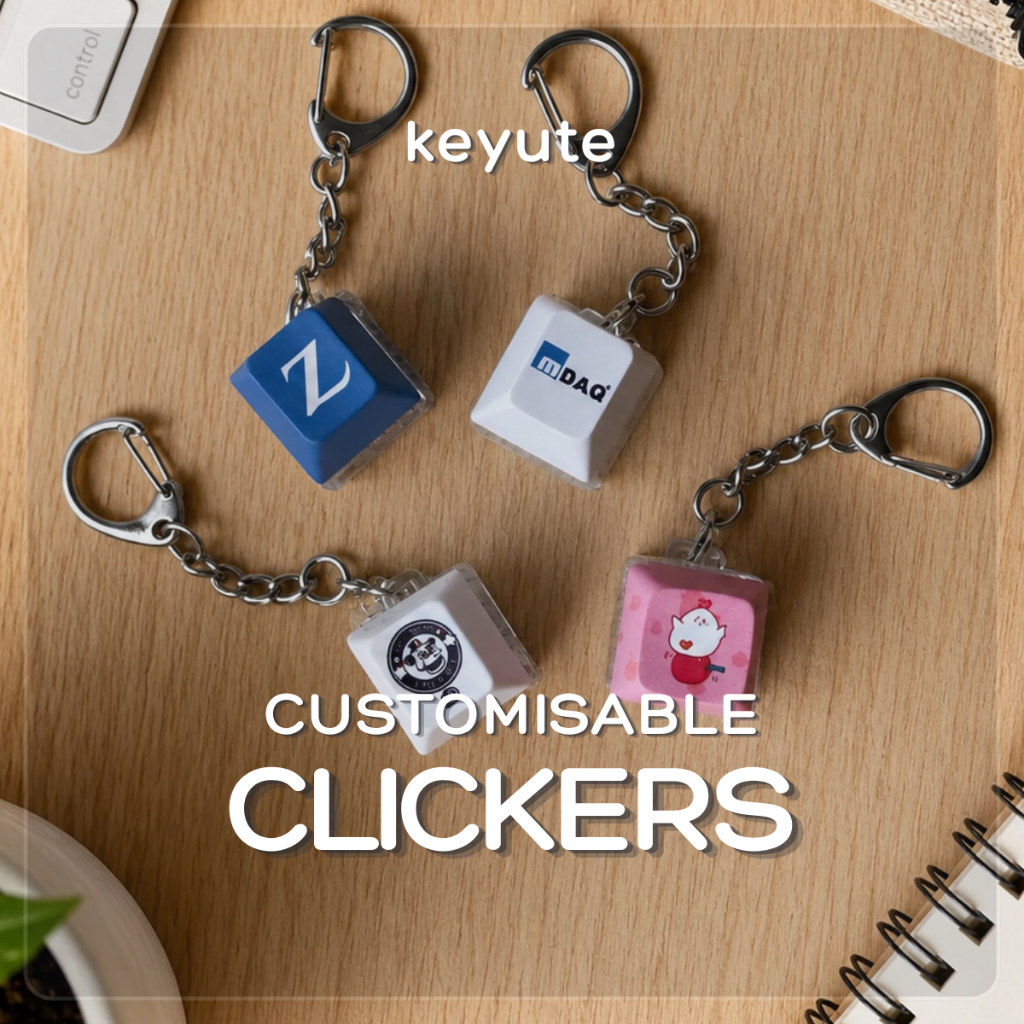 🇸🇬 [Min 100 pc] Custom Corporate Gift Clicker Keychain RGB Fun Fidget ...