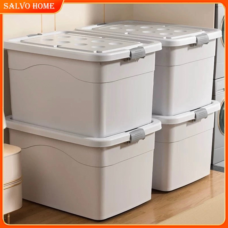 Salvo Container Storage Box Organiser Stackable With Wheels Clothes ...