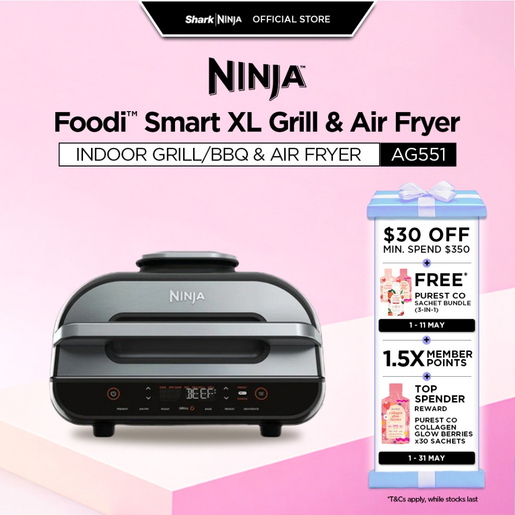 Ninja Foodi Smart XL Indoor Grill & Air Fryer with Digital Probe