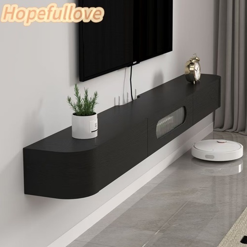 Solid Wood TV Console Small TV Console Floating TV Console Wall Mounted ...