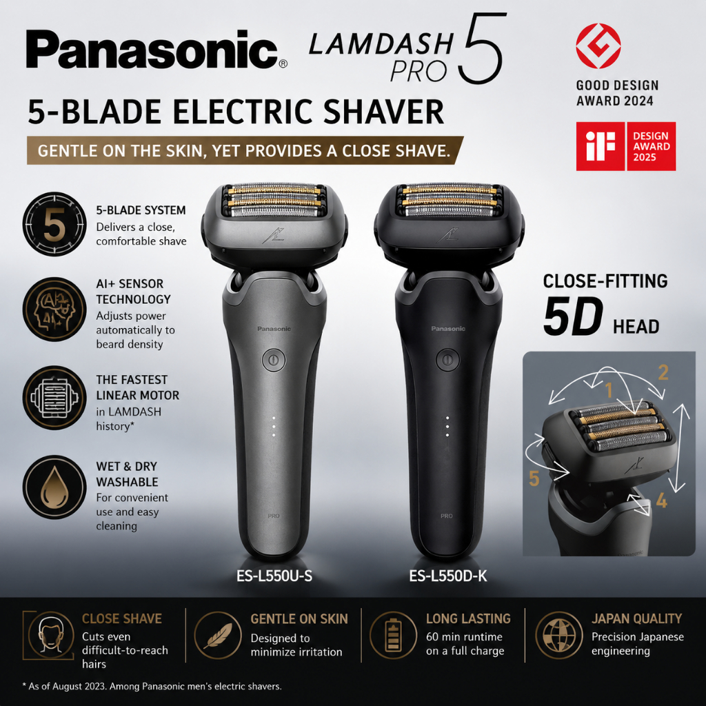 Panasonic Lamdash PRO 5-Blade Electric Shaver ES-L550U-S ES-L550D