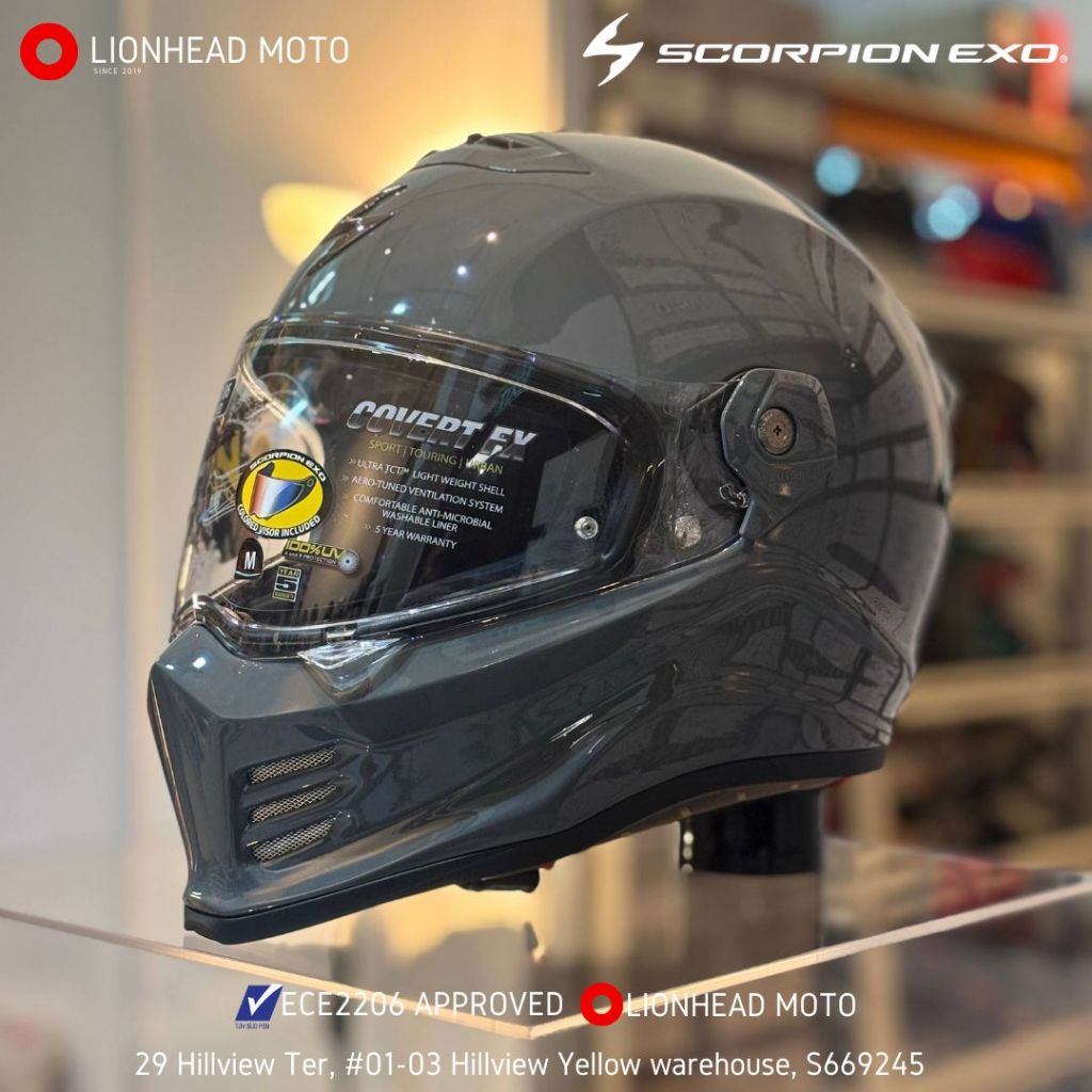 SCORPION COVERT FX ECE2206 RETRO STYLE MOTORCYCLE HELMET | Shopee