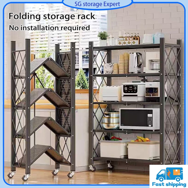 【Next-Day Delivery】Folding storage rack 3/4/5 Installation-free folding ...