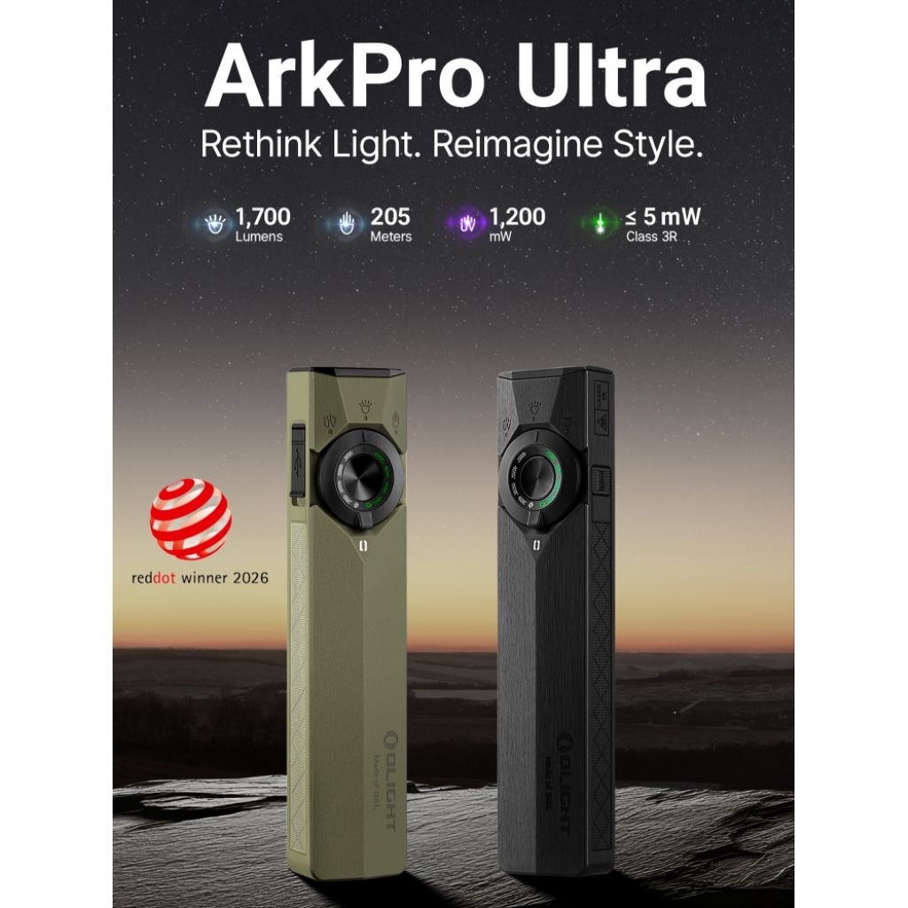 Olight Arkpro Ultra Triple Light Sources Dual Beam Distance EDC ...