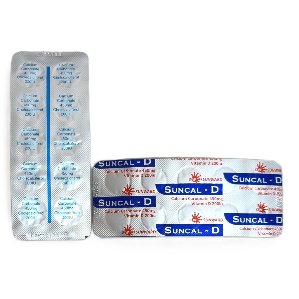 100 tablets Suncal-D calcium carbonate expire Sep 2027. Both stripes in ...
