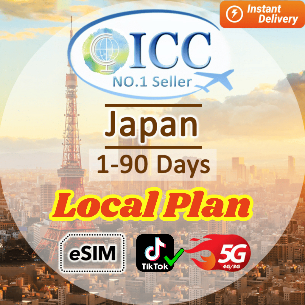 ICC Japan eSIM | 5G Softbank Local Network| 1-90 Days | Travel eSIM ...