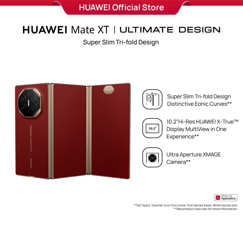 HUAWEI Mate XT | Ultimate Design | Foldable Smartphone | 16GB+1TB