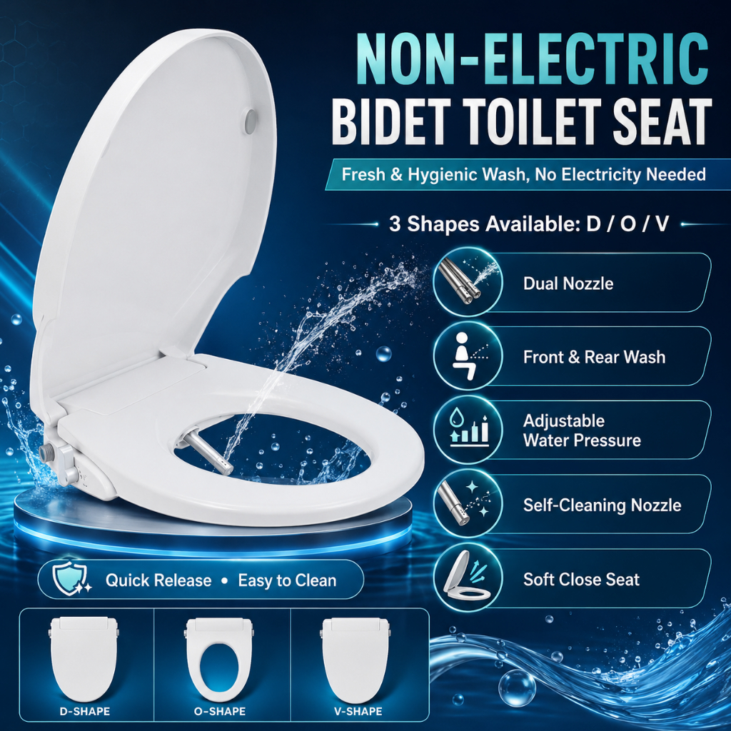 ONEX Bidet Toilet Seat Attachment – Elongated, Self-Cleaning Dual Nozzle, Adjustable Water Pressure, Soft Close, Easy Install